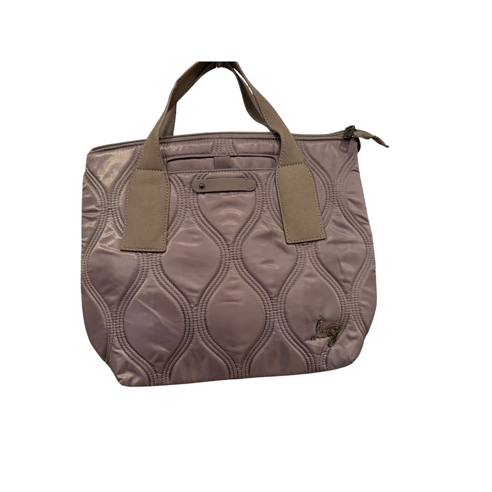 Lug Alto Quilted Tote Bag Metallic Pearl Crossbody Handbag